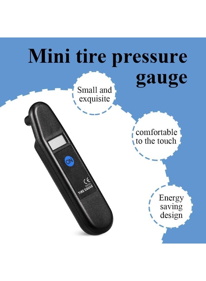 MOB Digital Tire Pressure Gauge 0–100 PSI / 0–7 BAR LCD Display, Mini Portable Car Tyre Air Pressure Tester with Auto Shut Off, One Button Operation, Accurate Valve Stem Nozzle for Car Motorcycle Bicycle Truck - Image 3